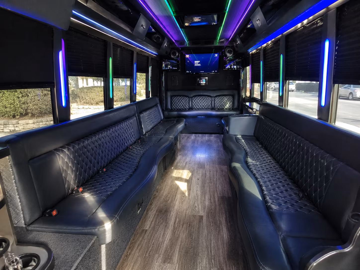 los angeles 15 passenger party bus interior