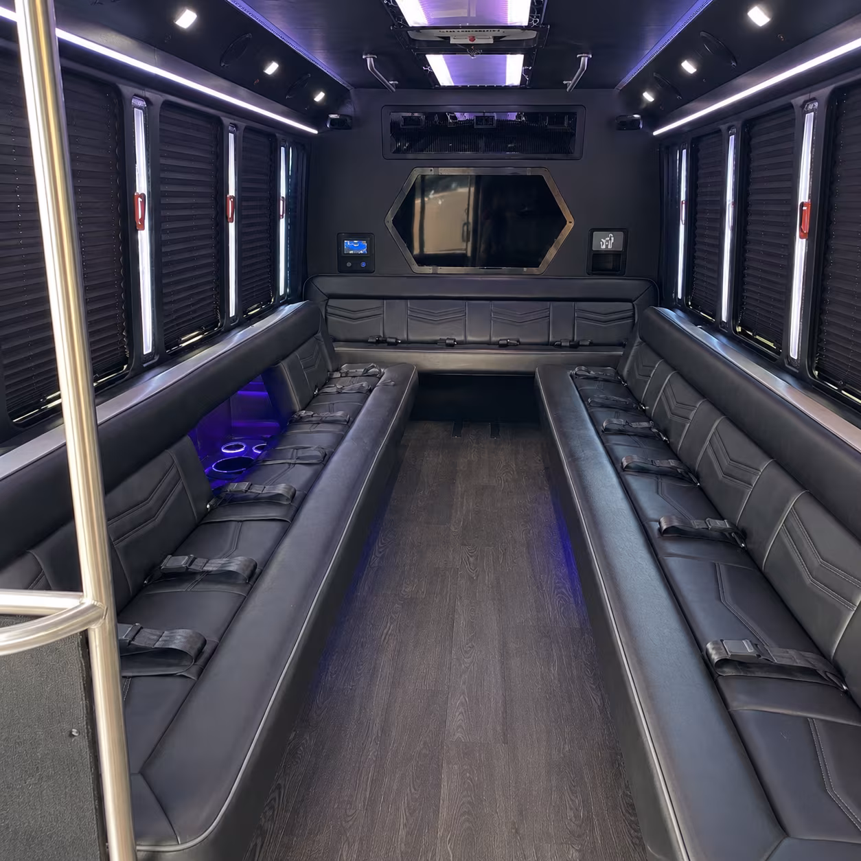 los angeles 18 passenger party bus interior