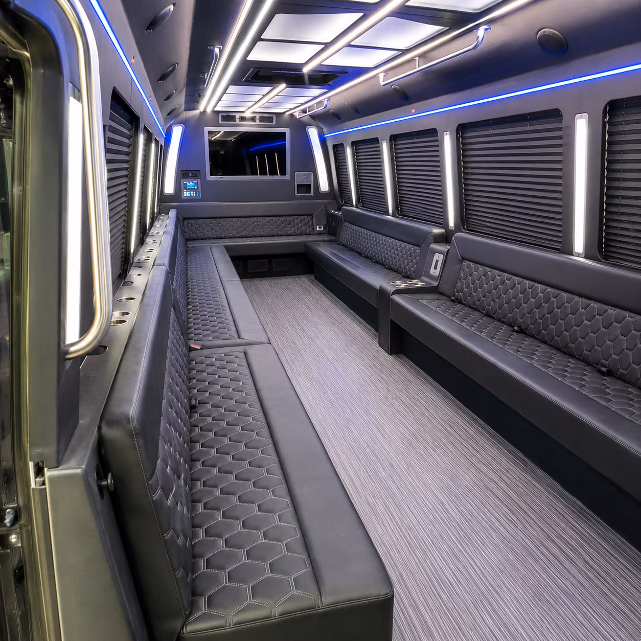 los angeles 40 passenger party bus interior