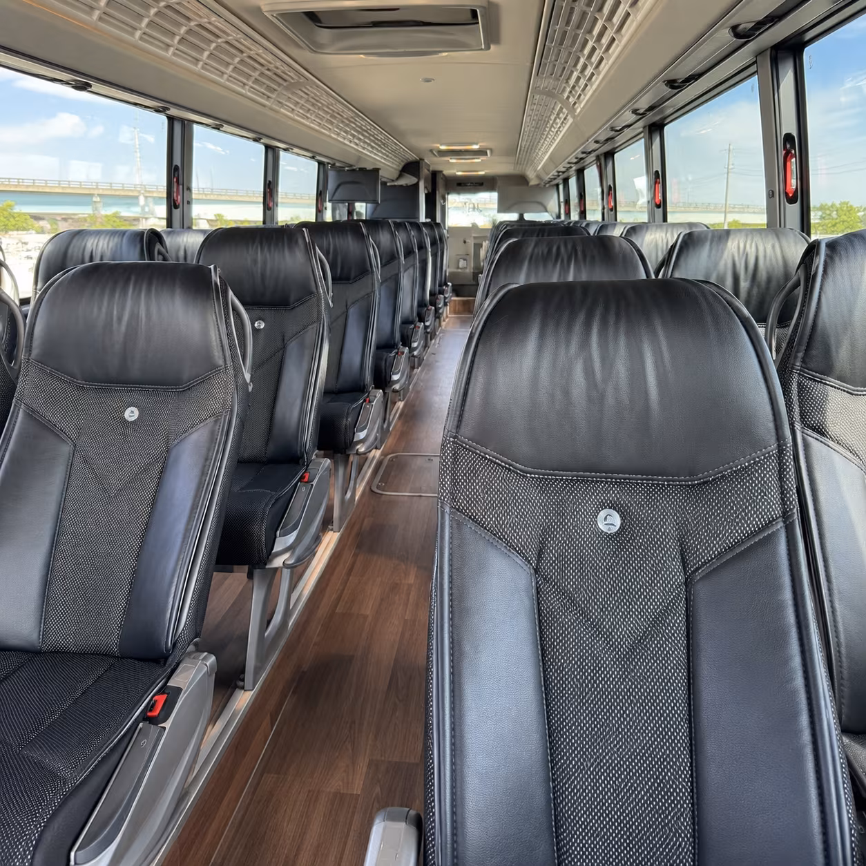 los angeles charter bus rental interior