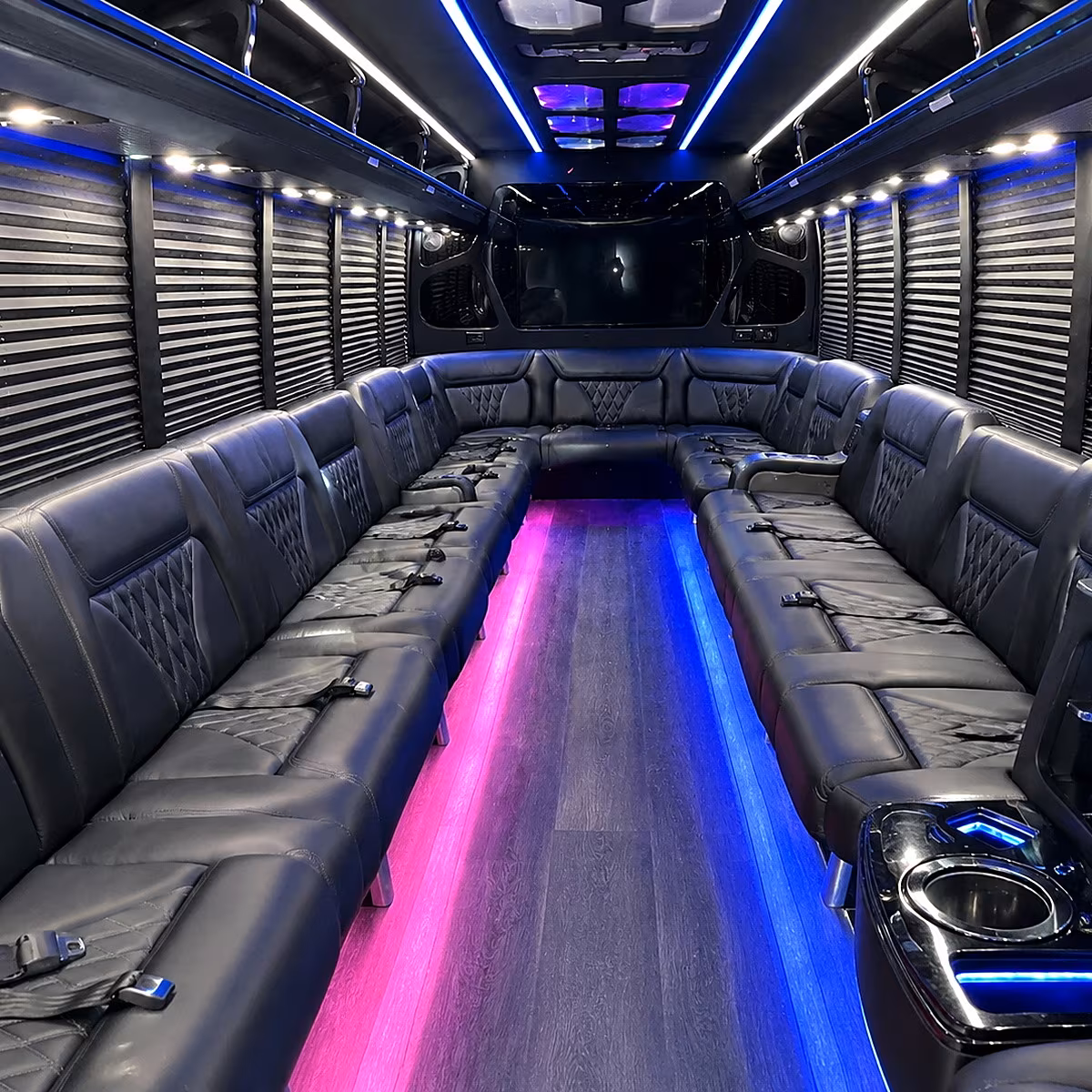 los angeles party bus rental interior